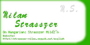 milan strasszer business card